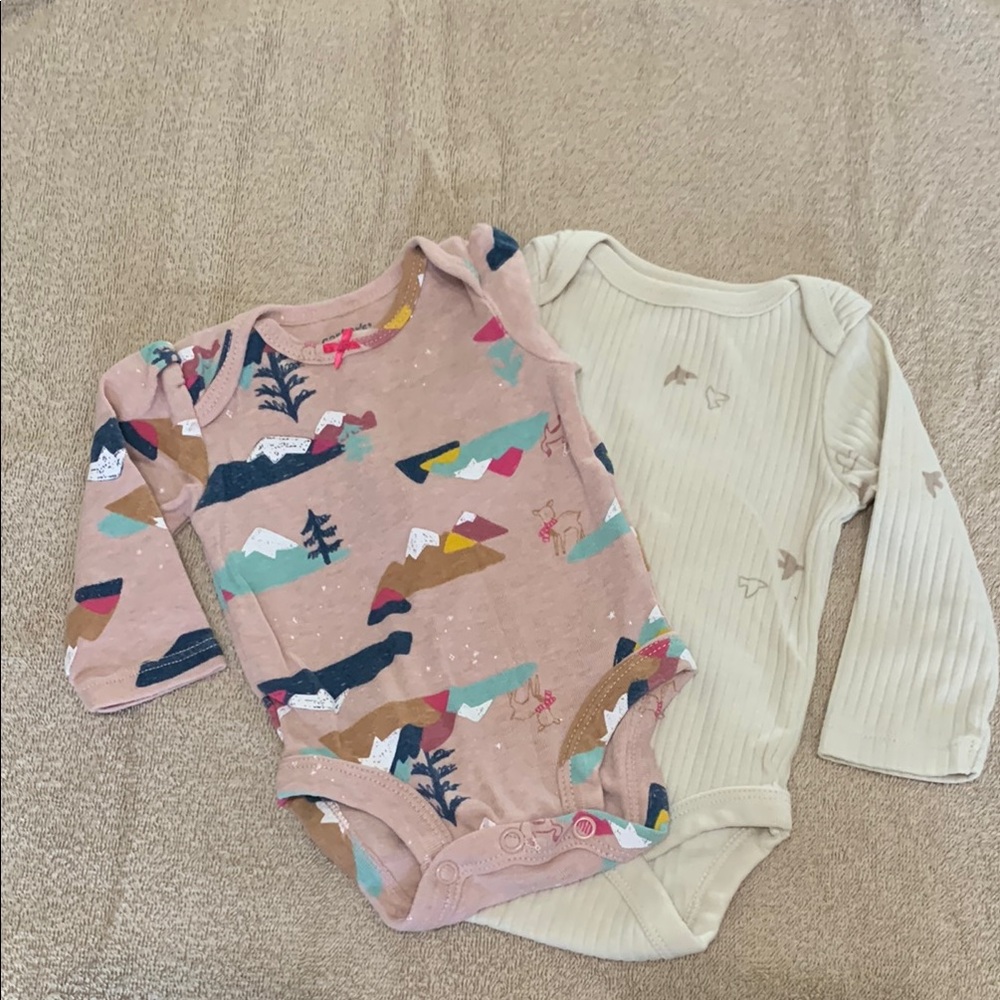 Patterned and Cream Kids One Piece Set